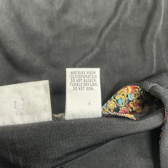 Chico's Travelers Womens Black Zip-Up Jacket Size 3 Stretch Paisley Trim Casual - Picture 4 of 7